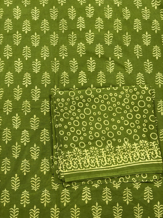 Cotton Handblock Office Wear Suit fabric with Kota Doria Dupatta