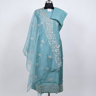 Party Wear Suit with embroidery and organic organza dupatta