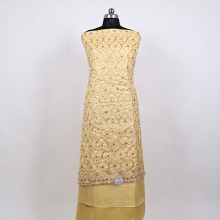 Yellow Party Wear Chanderi Suit fabric and dupatta