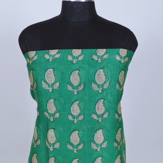 Handblock Chanderi Suit Material with Chanderi Dupatta