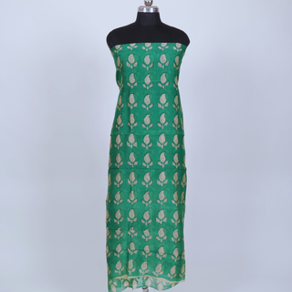Handblock Chanderi Suit Material with Chanderi Dupatta
