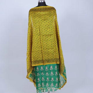 Handblock Chanderi Suit Material with Chanderi Dupatta