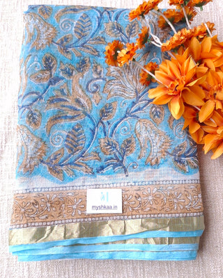 Office Wear Kota Doria Cotton Saree with Unstitched blouse Piece