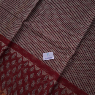 Hand Block Print Kota Doria Cotton Saree with Zari border and Unstitched Blouse Piece