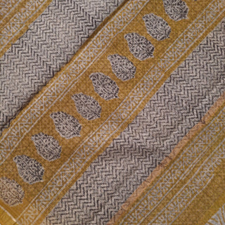 Hand Block Print Kota Doria Cotton Saree with zari border and unstitched Blouse Piece