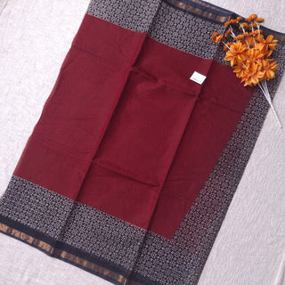 Hand Block Print Kota Doria Cotton Saree with zari border and unstitched Blouse Piece