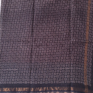 Hand Block Print Kota Doria Cotton Saree with zari border and unstitched Blouse Piece