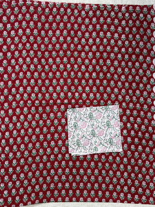 Cotton Handblock Office Wear Suit fabric with Kota Doria Dupatta