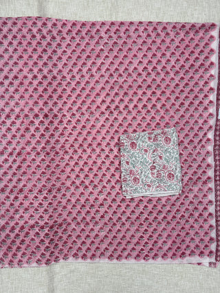 Cotton Handblock Office Wear Suit fabric with Kota Doria Dupatta