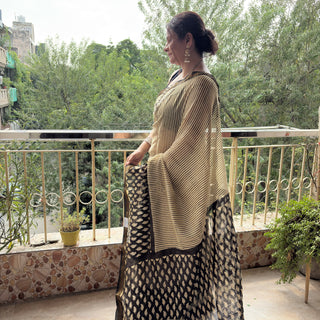 Maheshwari Silk Saree with Unstitched Blouse Piece