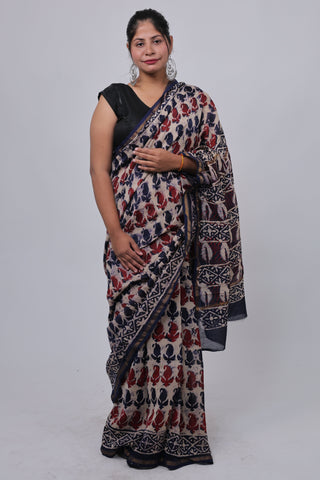 Premium Chanderi Silk Saree with Unstitched Blouse Piece