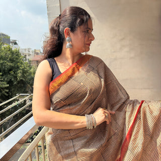 Maheshwari Silk Saree with unstitched Blouse