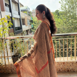 Maheshwari Silk Saree with unstitched Blouse