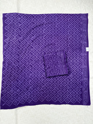 Cotton Handblock Office Wear Suit fabric with Kota Doria Dupatta