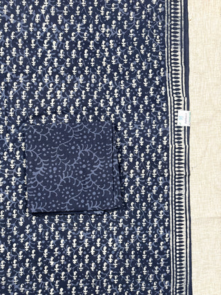 Cotton Handblock Office Wear Suit fabric with Kota Doria Dupatta