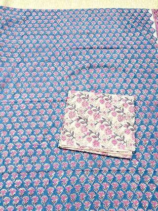Cotton Handblock Office Wear Suit fabric with Kota Doria Dupatta