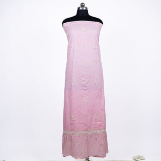 Premium Cotton Pink Embroidery Office Wear Suit