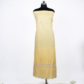 Premium Cotton Yellow Embroidery Office Wear Suit