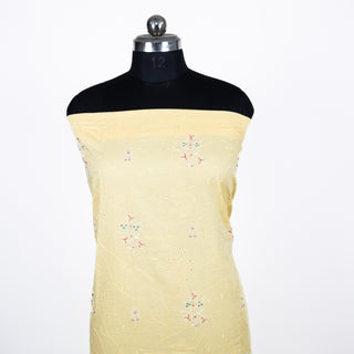 Premium Cotton Yellow Embroidery Office Wear Suit