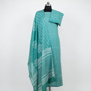 Handblock Cotton Suit Material with Cotton Dupatta