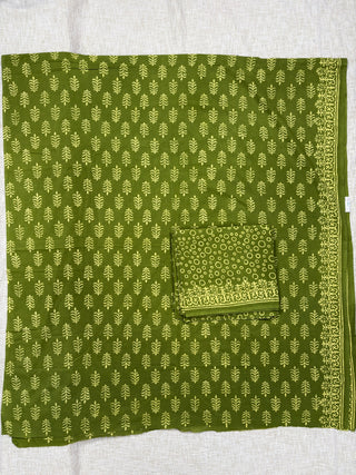 Cotton Handblock Office Wear Suit fabric with Kota Doria Dupatta