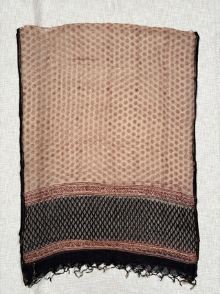 Black color Handblock Office Wear Suit fabric with Kota doria Dupatta