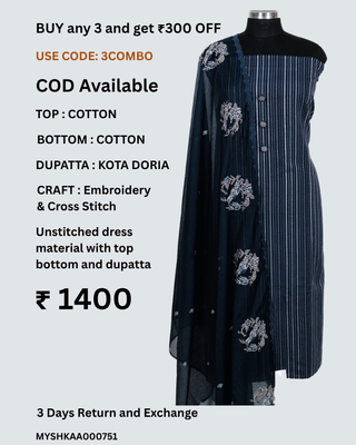 Pure Cotton Office Wear Suit fabric with Kota Dupatta