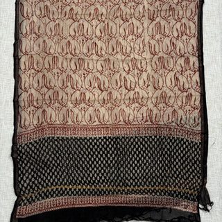 Black color Handblock Office Wear Suit fabric with Kota doria Dupatta