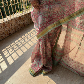 Maheshwari Silk Saree with Unstitched Blouse Piece (Lining Included)