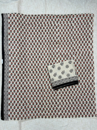 Cotton Handblock Office Wear Suit fabric with Kota Doria Dupatta