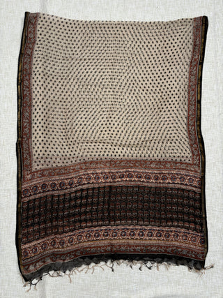 Black color Handblock Office Wear Suit fabric with Kota doria Dupatta