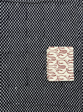 Black color Handblock Office Wear Suit fabric with Kota doria Dupatta