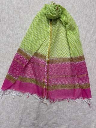 Cotton Handblock Office Wear Suit fabric with Kota Doria Dupatta