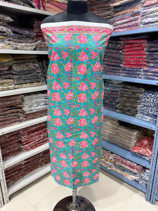 Handblock Cotton Suit Material with Cotton Dupatta