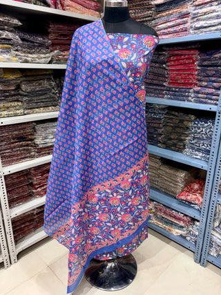 Handblock Cotton Suit Material with Cotton Dupatta