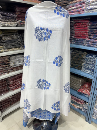 Handblock Cotton Suit Material with Cotton Dupatta