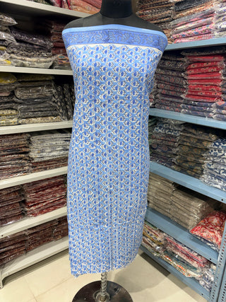 Handblock Cotton Suit Material with Cotton Dupatta
