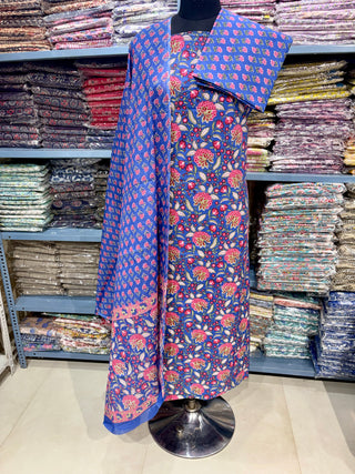 Handblock Cotton Suit Material with Cotton Dupatta