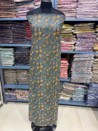 Cotton Block Print Office Wear Suit fabric with Kota Doria Dupatta