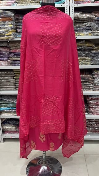 Handblock Cotton Suit Material with Cotton Dupatta