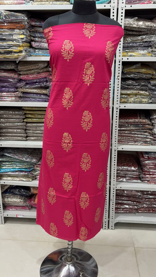 Handblock Cotton Suit Material with Cotton Dupatta
