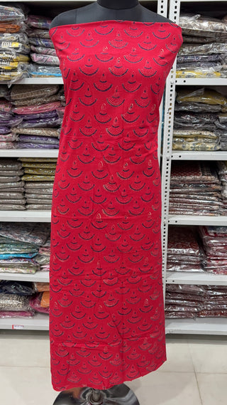 Handblock Cotton Suit Material with Cotton Dupatta