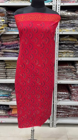 Handblock Cotton Suit Material with Cotton Dupatta