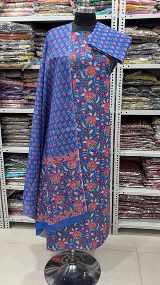 Handblock Cotton Suit Material with Cotton Dupatta