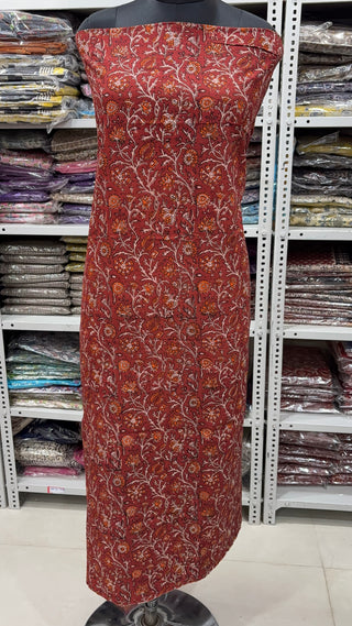 Rajasthan Kalamkari Cotton Block Print Office Wear Suit fabric with Kota Doria Dupatta