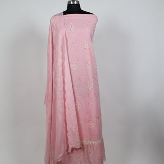 Premium Cotton Pink Embroidery Office Wear Suit