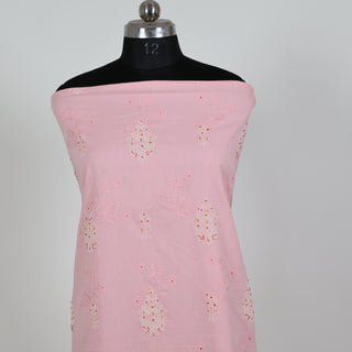 Premium Cotton Pink Embroidery Office Wear Suit