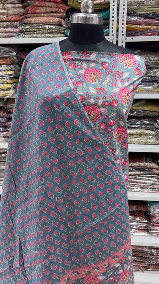 Handblock Cotton Suit Material with Cotton Dupatta