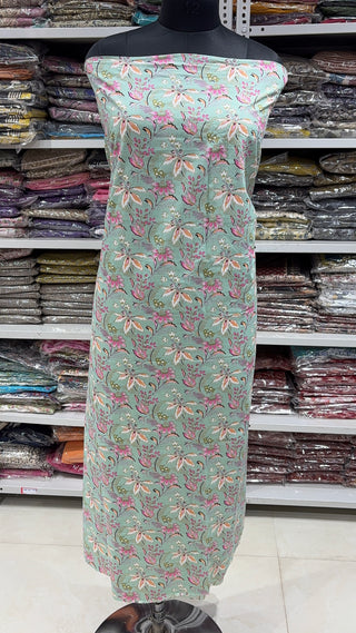 Handblock Cotton Suit Material with Cotton Dupatta