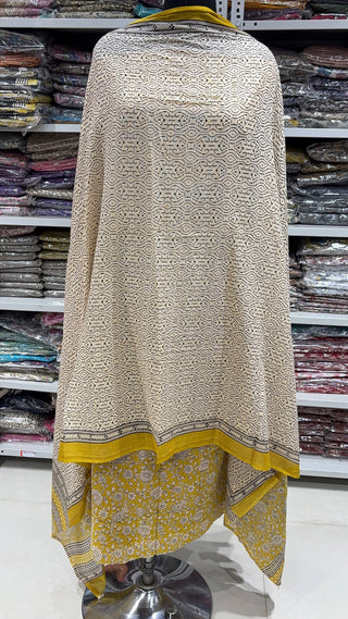 Handblock Cotton Suit Material with Cotton Dupatta